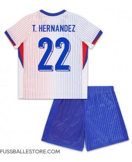 Günstige Frankreich Theo Hernandez #22 Auswärts Trikotsatzt Kinder EM 2024 Kurzarm (+ Kurze Hosen)